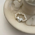 Elegant Pearl Heart Ring