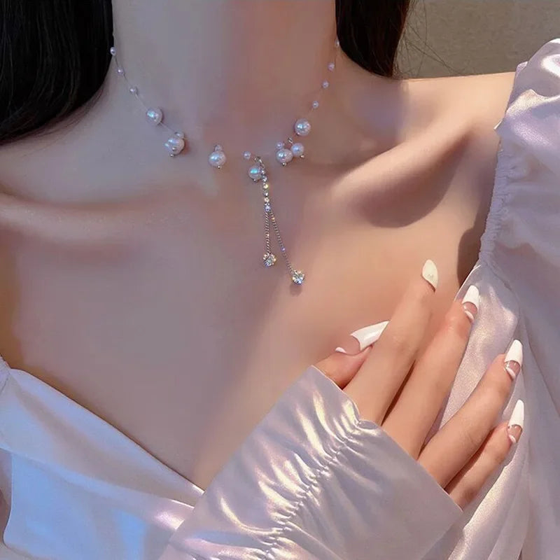 Aurora Pearl Cascade Necklace