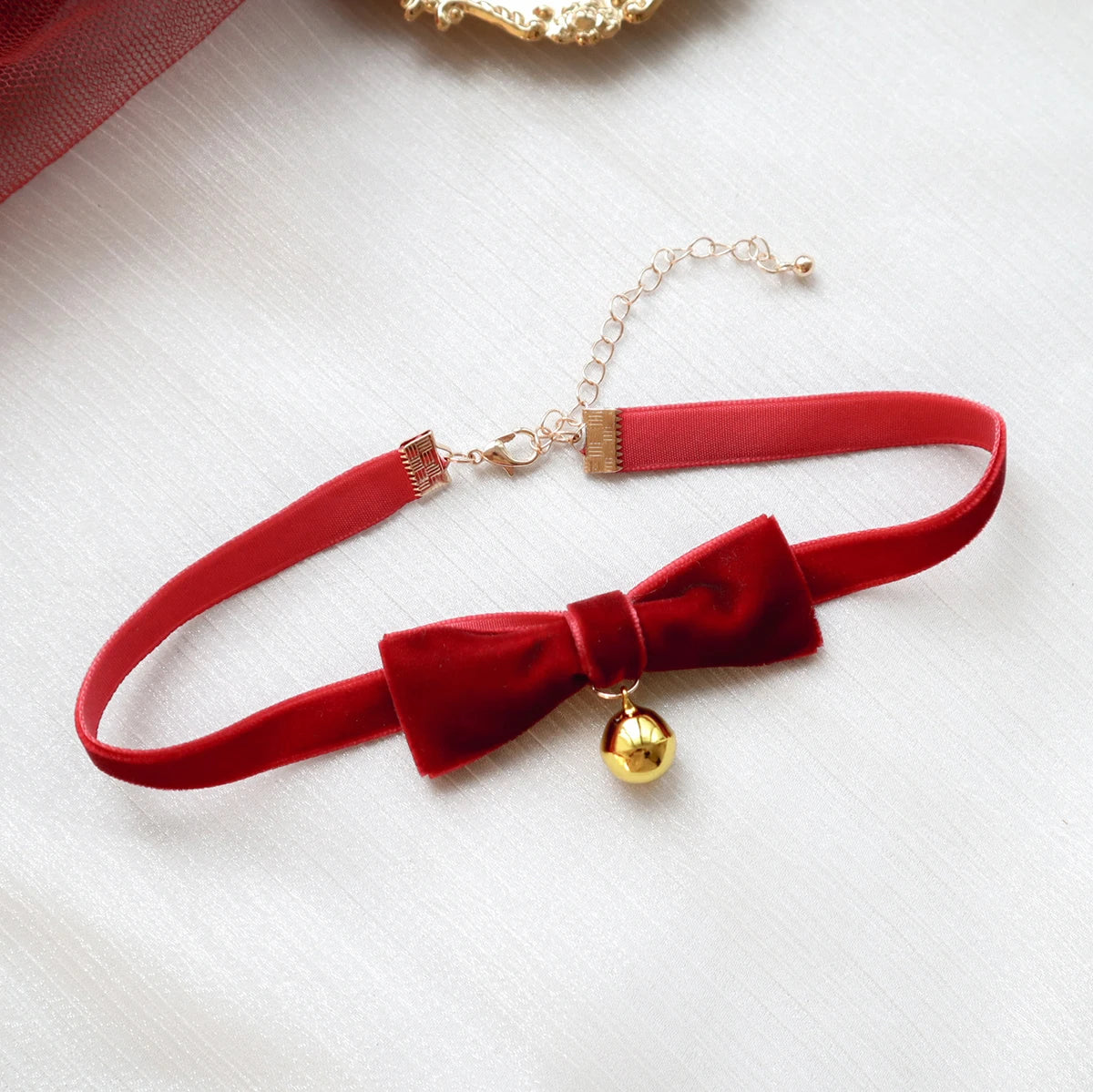 Holly Bell Ribbon Choker
